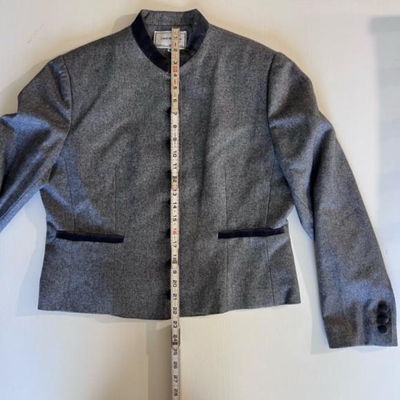 VTG David Benjamin Ltd. Blazer Women's size (UK 18) (USA 14) Gray Wool Velvet - Picture 13 of 15